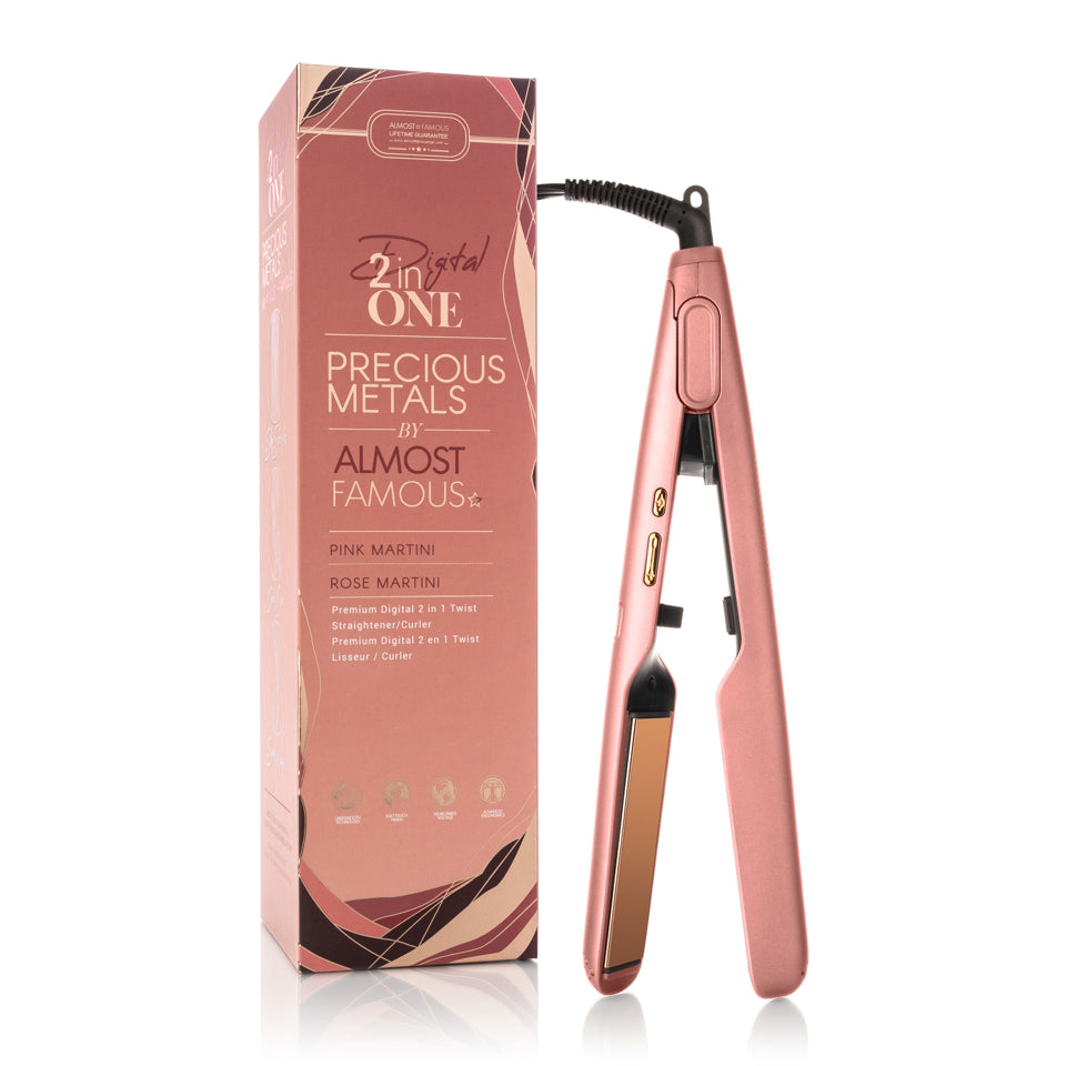 Digital 2inONE Twist Flat Iron with Rose Gold Titanium Plates-8